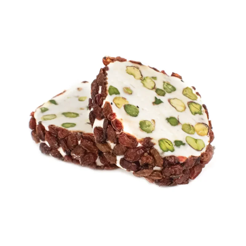 Nougat with Raisins and Pistachio Super Round Shape